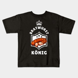 Bratwurst König Grill Liebhaber Männer Kids T-Shirt